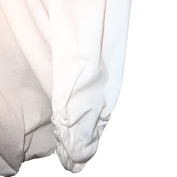 WOMEN'S CLEO APPAREL WHITE BUTTON UP PEPLUM LONG SLEEVE SHIRT - SIZE S - Picture 6 of 7